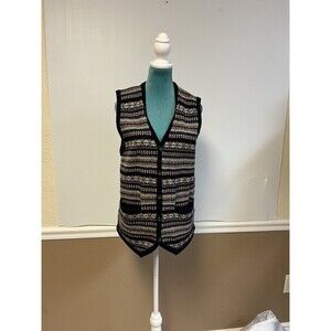 Hammond & Co Patrick Grant Lambswool Fair Isle Knit Waistcoat Vest Men’s M Navy